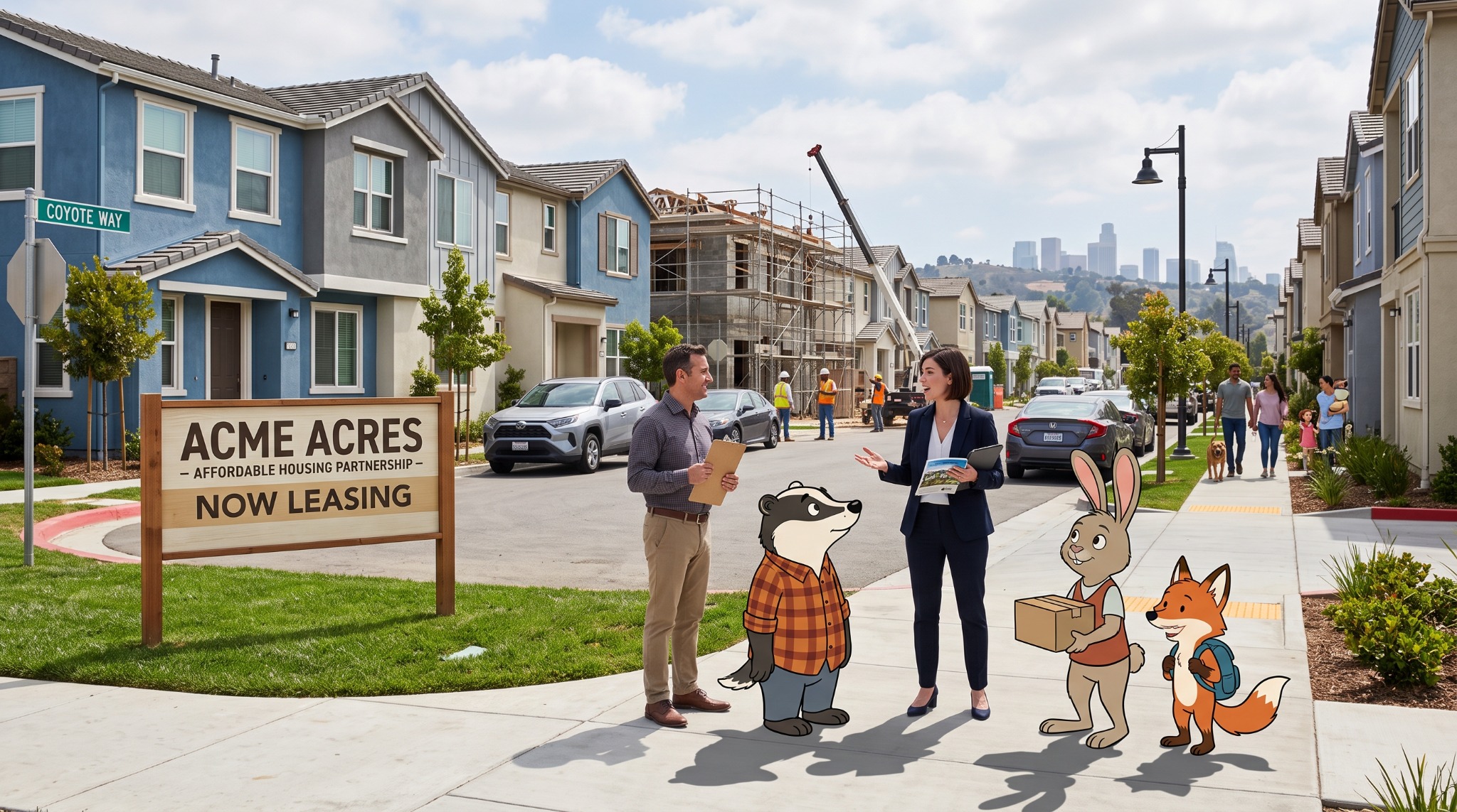 Construction and redevelopment in Acme Acres.
