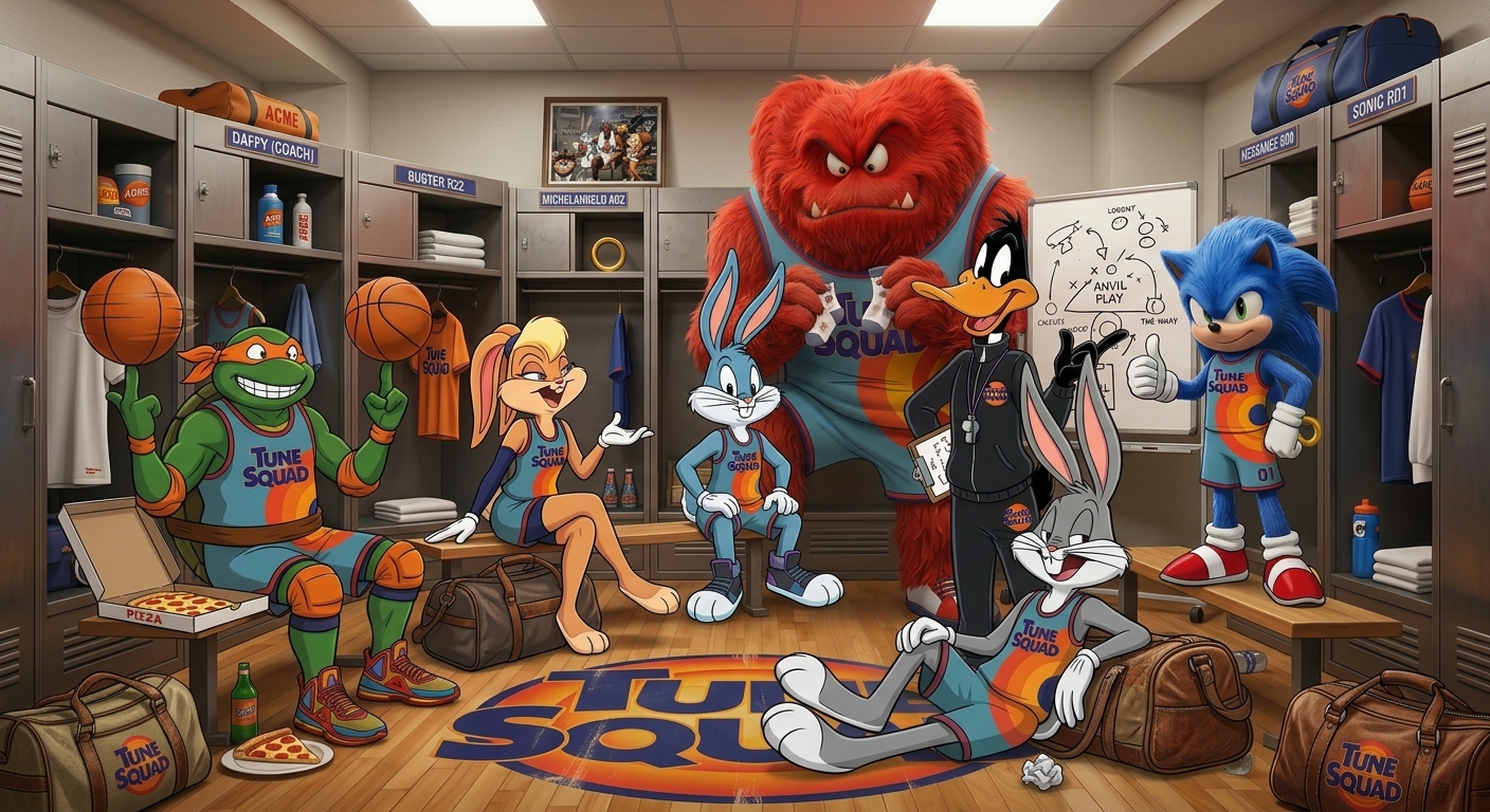 The current Tune Squad core together in the locker room during the 2026 season.