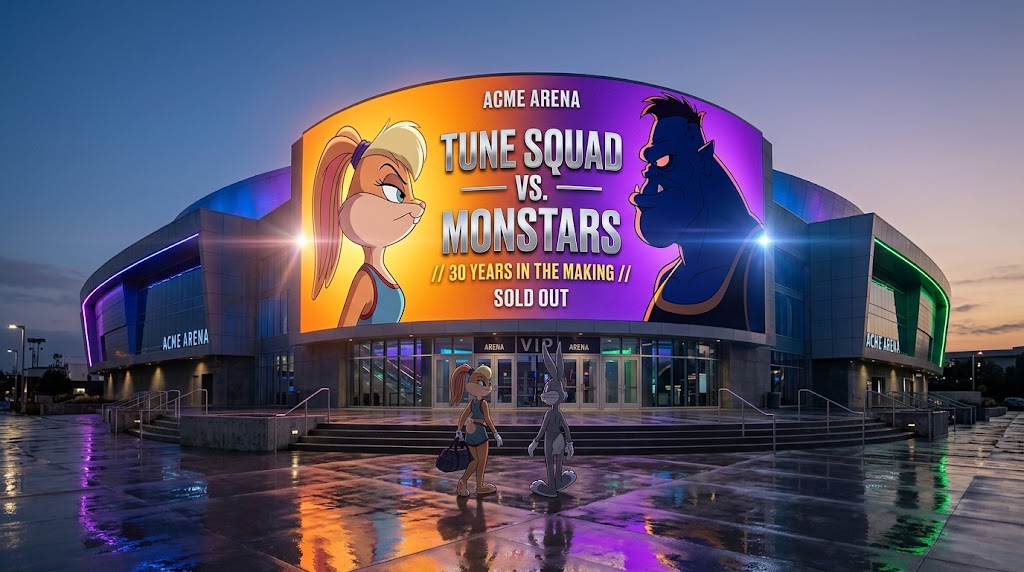ACME Arena dressed for the Tune Squad vs. Monstars 30th anniversary game.
