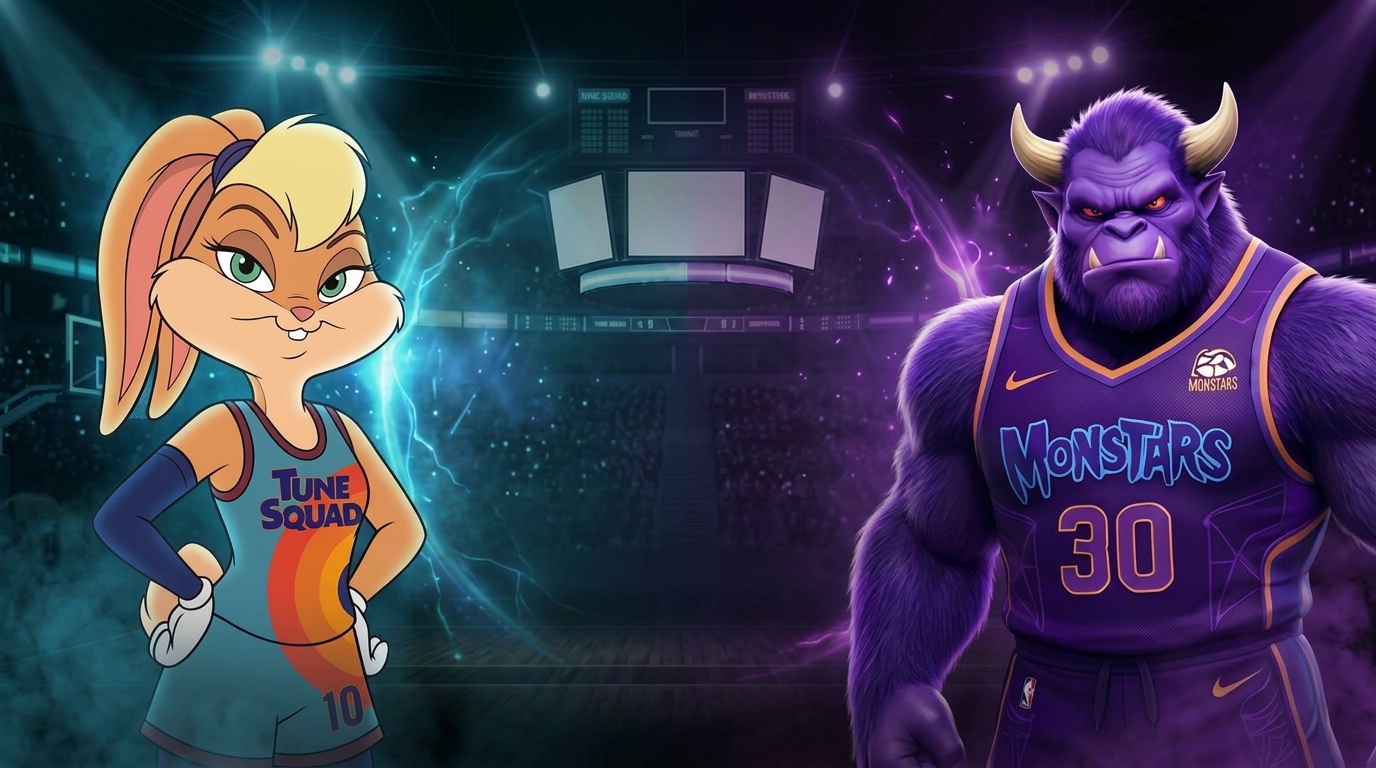 Tune Squad captain Lola Bunny faces Monstars captain Blast ahead of the 30th Anniversary Game